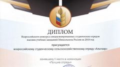 Диплом II степени в номинации Лучшие отряды - 2018