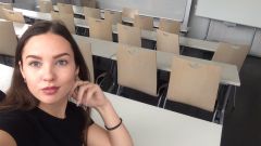 Анастасия в аудитории университета Рейн-Ваал