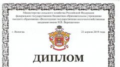 Диплом II степени за лучшую научную работу среди студентов высших учебных заведений Министерства сельского хозяйства во II этапе Всероссийского конкурса в номинации 