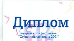 Диплом творческого фестиваля 
