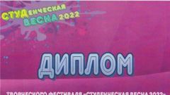 Диплом творческого фестиваля 