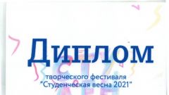 Диплом творческого фестиваля 