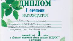 Диплом I степени областного юниорского лесного конкурса  ПОДРОСТ - 2014