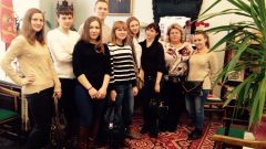 Экскурсия в музей академии, доцент Осмоловская С.П. и 611 группа, октябрь 2015 года