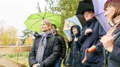 Гости наблюдают за тренировкой пастушьих собак